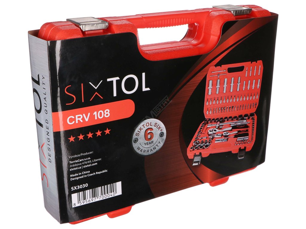 SET 2 Gola sada CRV 108 profi + Dětské nářadí KIDS 12 + Čepice s čelovkou B-HAT, černá SIXTOL SIXTOL SXSET002