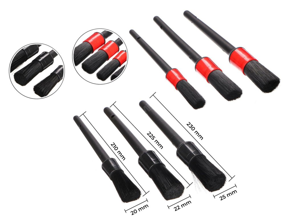 Sada precizních štětců pro čištění auta CAR DETAILING BRUSH 6, 6ks