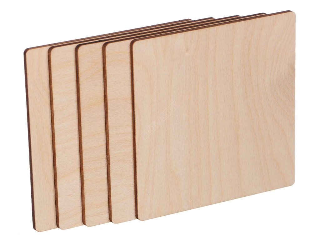 Dřevěné destičky CREATIVE WOOD SET 5, 10 x 10 cm