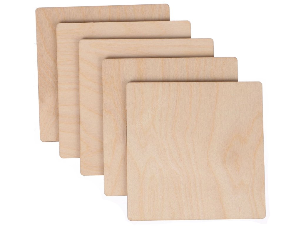 Dřevěné destičky CREATIVE WOOD SET 5, 10 x 10 cm