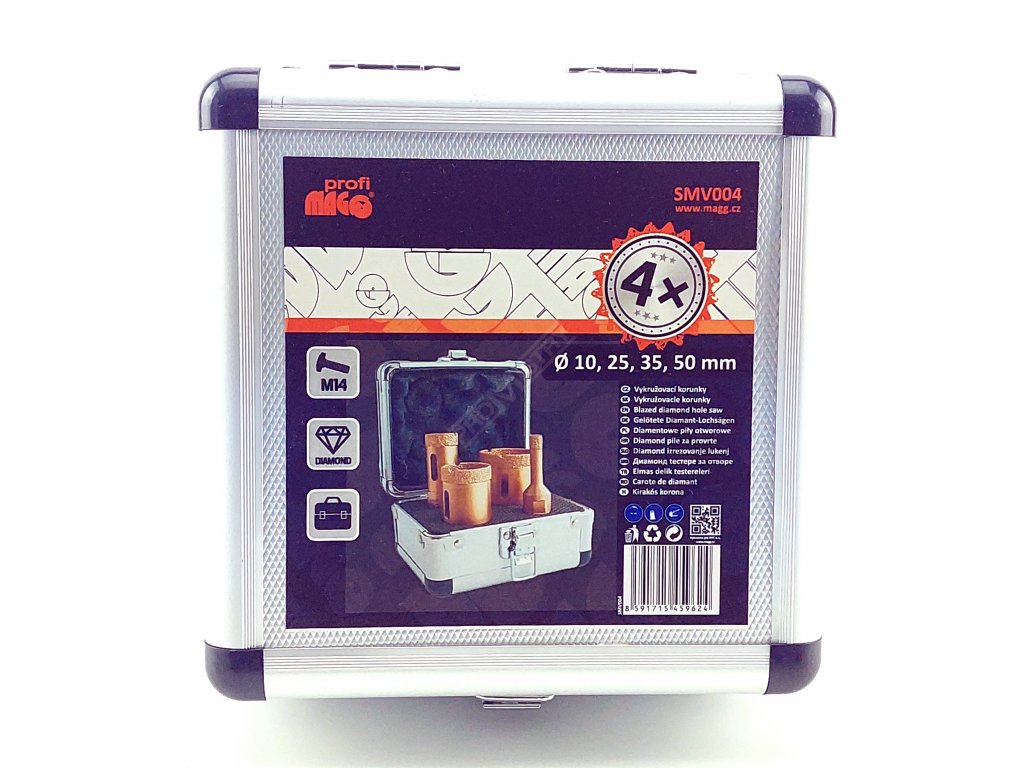Vykružovací korunky do obkladů se závitem M14 pro úhlové brusky- 10, 25, 35, 50 mm MAGG PROFI SMV004 + Dárek, servis bez starostí v hodnotě 300Kč