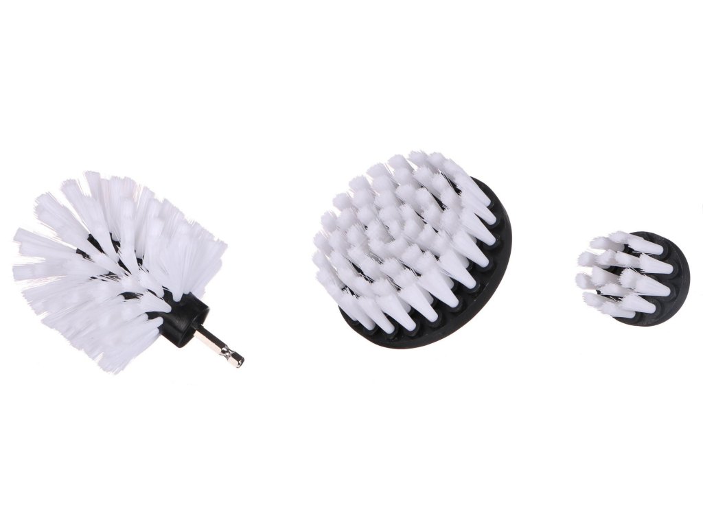 Sada kartáčů na vrtačku pro čištění auta CAR DETAILING DRILL BRUSH 3 SOFT, 3ks