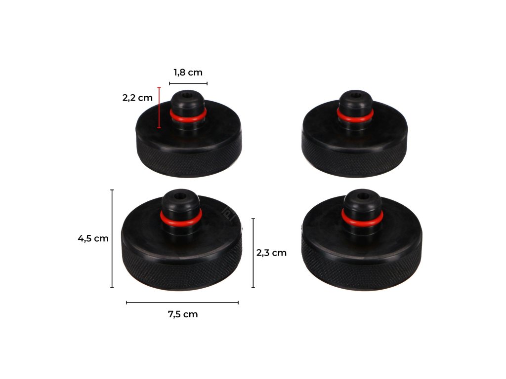 Sada gumových podložek pro hever JACK PAD SET 4T pro vozy Tesla, 4ks