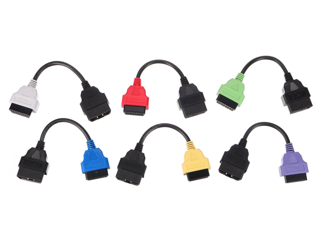 Kompletní sada OBD-II redukcí FiatECUScan pro osobní auta MECHANIC CABLE SET 3, 6ks