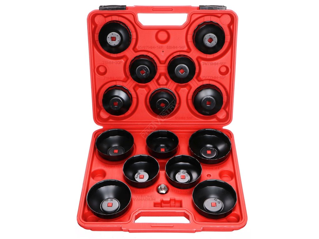 Násadkové klíče na olejové filtry MECHANIC OIL WRENCH 14, 1/2" - Prasklý kufr SIXTOL SIXTOL SX1118RO