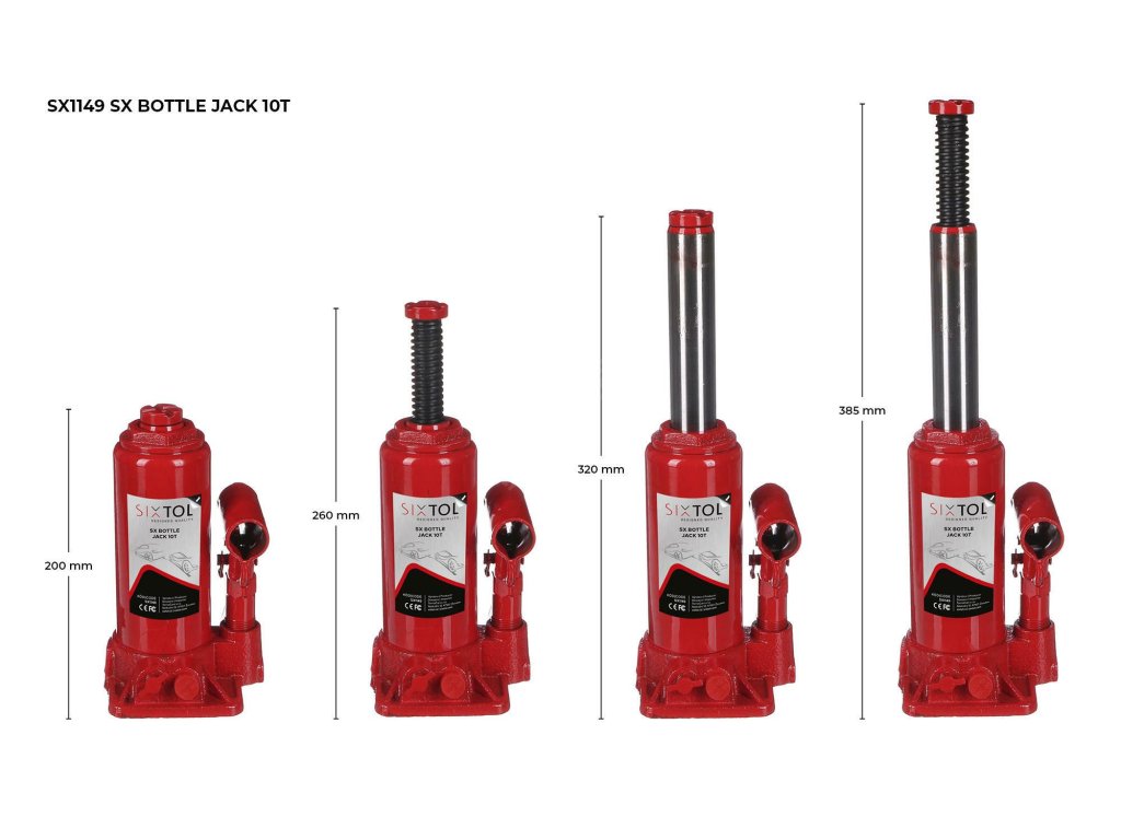 Hydraulický zvedák panenka SX BOTTLE JACK 10T SIXTOL SIXTOL SX1149RO