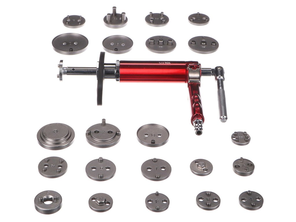 Pneumatický stlačovák brzdových pístů MECHANIC BRAKE SET PNEU 23, sada 23ks SIXTOL SIXTOL SX1273