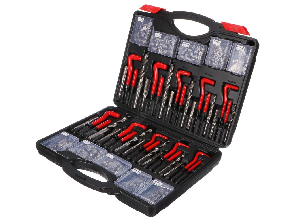 Sada na opravu závitů MECHANIC THREAD SET 261, M5 - M12, 1/4UNC-1/2UNC, 261ks SIXTOL SIXTOL SX1274