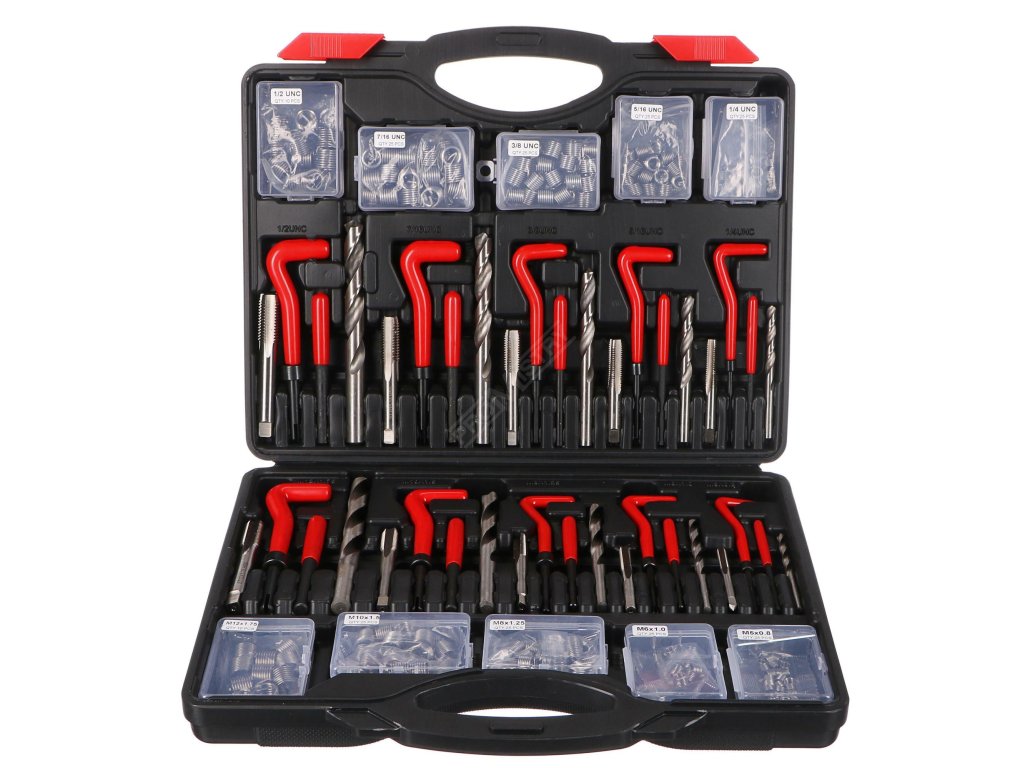 Sada na opravu závitů MECHANIC THREAD SET 261, M5 - M12, 1/4UNC-1/2UNC, 261ks SIXTOL SIXTOL SX1274
