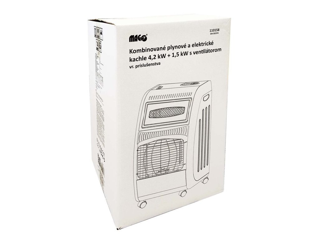 Kombinovaná plynová 4,2kW a elektrická kamna 1,5 kW MAGG s ventilátorem MAGG 110158