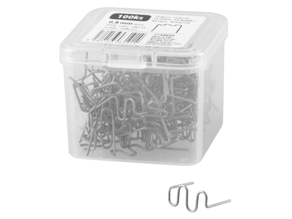 Strend Pro - Spona pro svářečku plastů, vlna, 0,8 mm - 100 ks Strend Pro 2130046