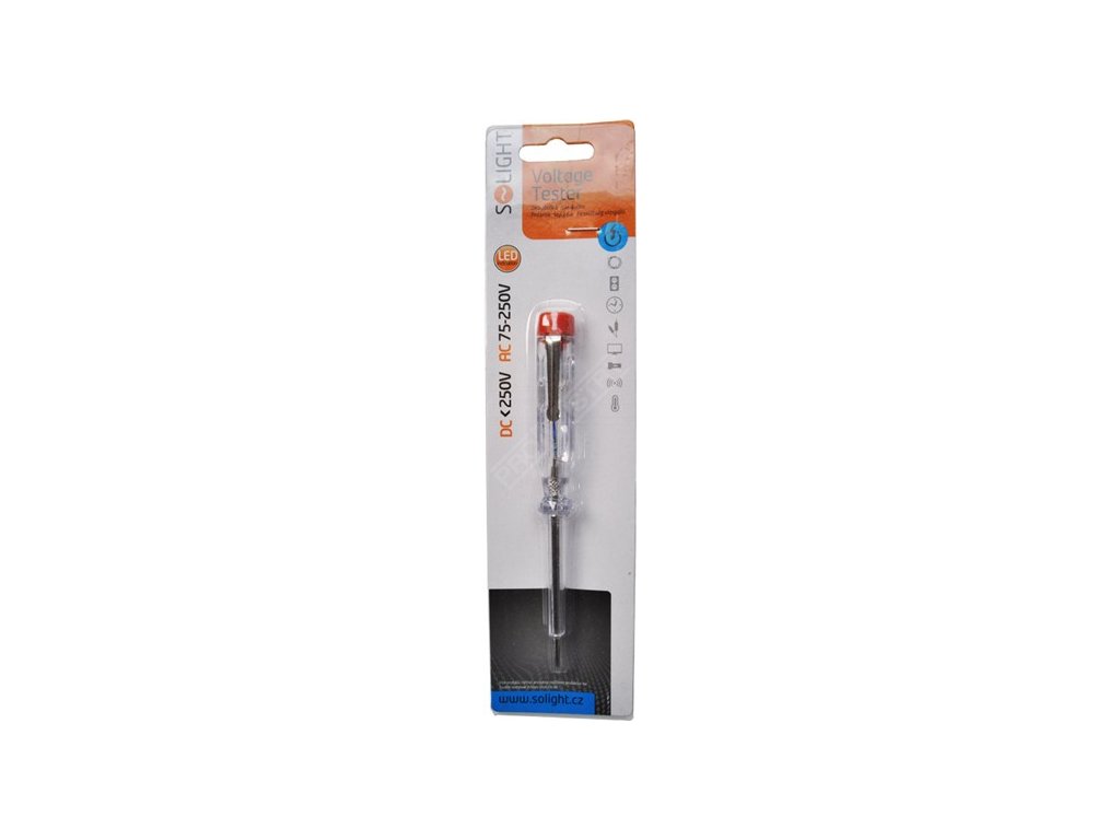 Zkoušečka 201, průměr 3mm x 140mm, AC napětí kontaktně: 70 - 250V Solight V20