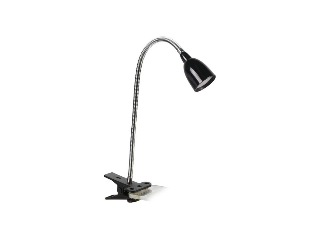 Solight LED stolní lampička, 2,5W, 3000K, clip, černá barva
