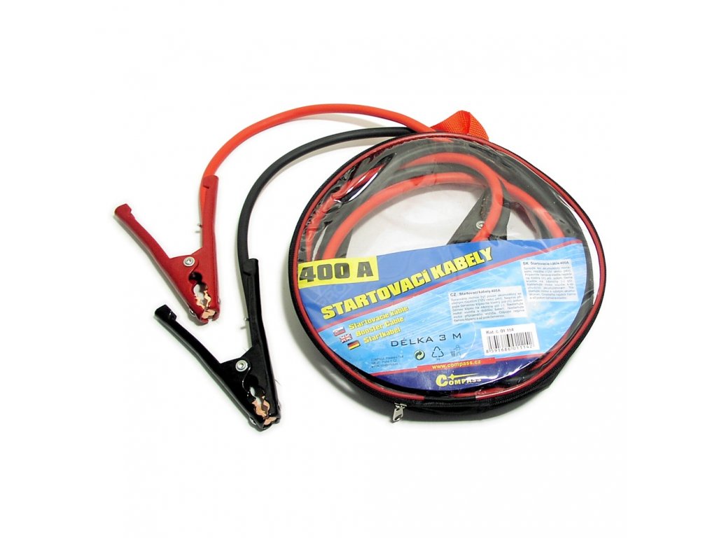 Kabely startovací 400 A 3m 100% měď ZIPPER BAG Compass 01114