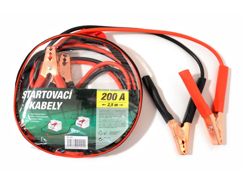 Startovací kabely 200A 2,5m zipper bag Compass 01121