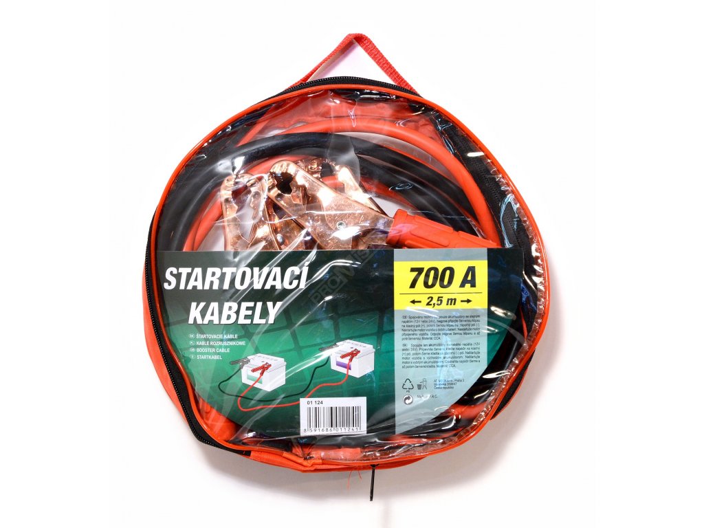 Startovací kabely 700A 2,5m zipper bag Compass 01124