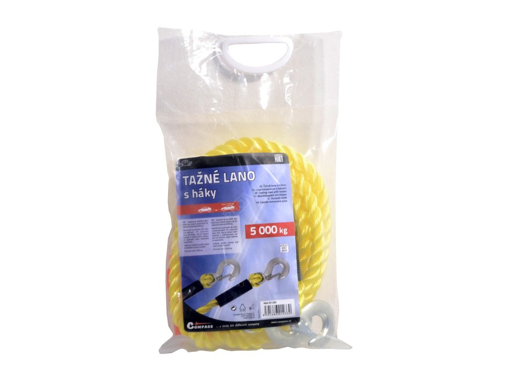 Lano tažné 5000 kg s karabinami Compass 01233
