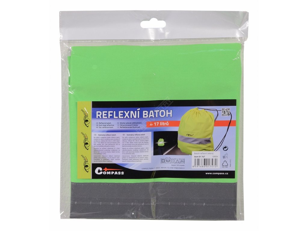 Batoh reflexní S.O.R. zelený Compass 01747
