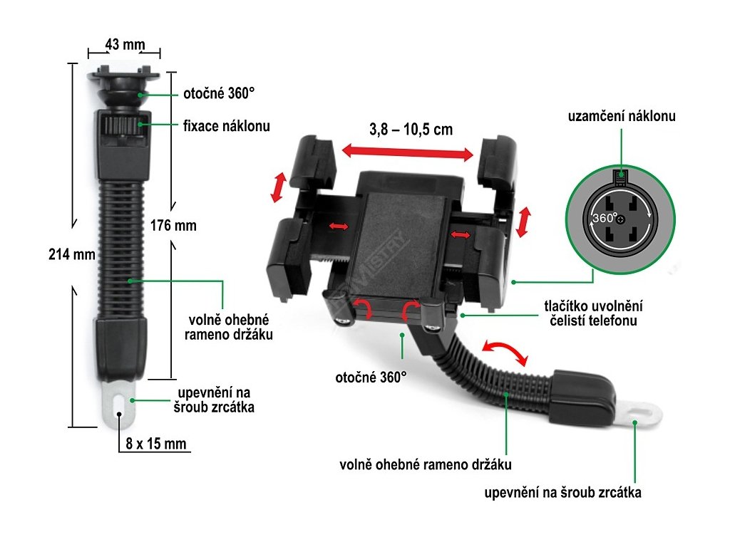 Držák telefonu / GPS MOTO Compass 06228