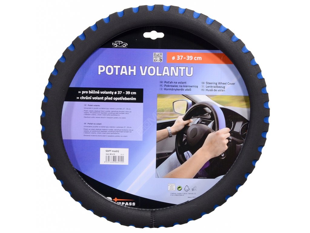 Potah volantu SOFT modrý Compass 06415