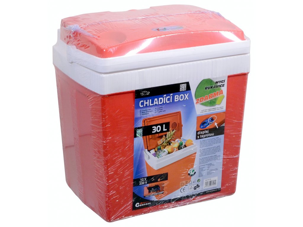 Chladící box 30litrů RED 220/12V displej s teplotou Compass 07125 + Dárek, servis bez starostí v hodnotě 300Kč