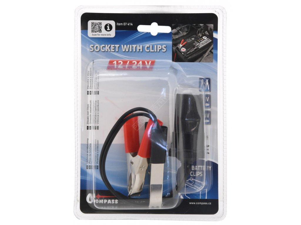 Adaptér autobaterie - zásuvka 12/24V Compass 07414