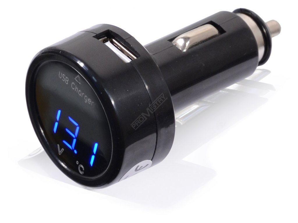 Zástrčka MULTI - USB, voltmetr, teploměr Compass 07427