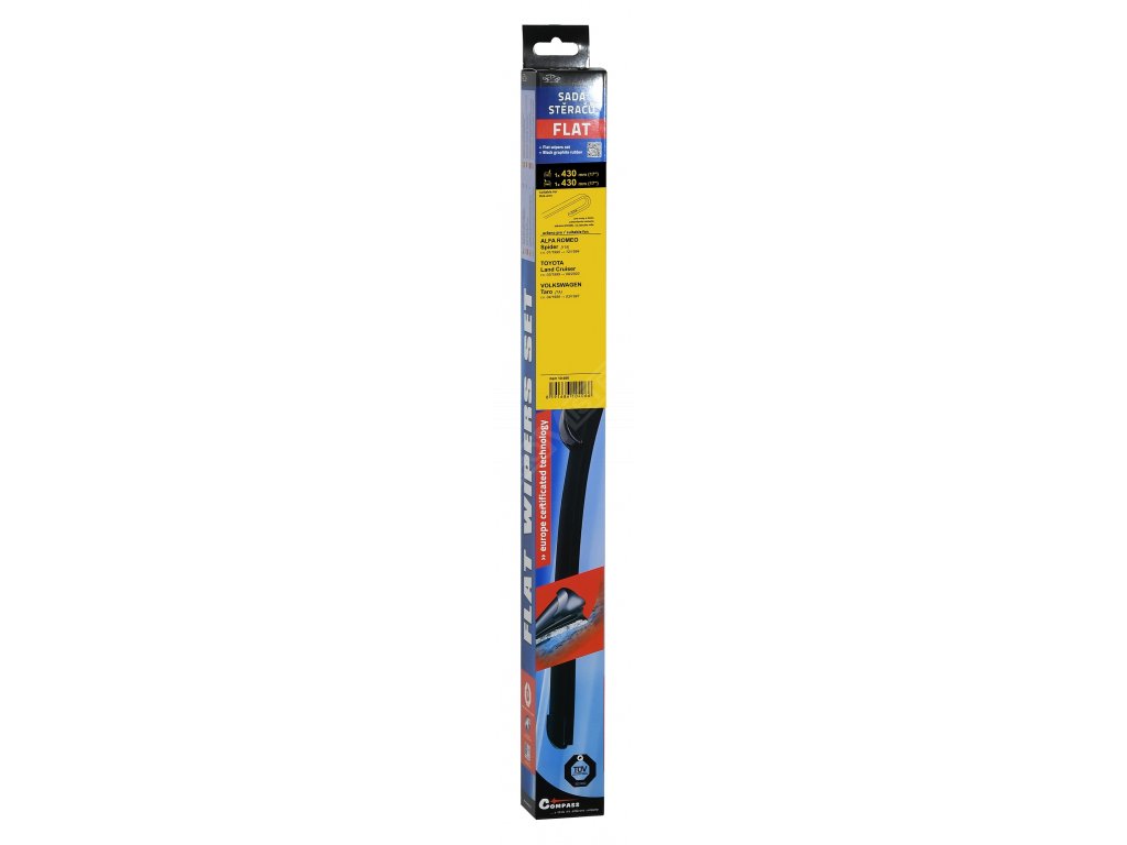 Stěrače FLAT SET (HOOK) 430+430mm Compass 10406
