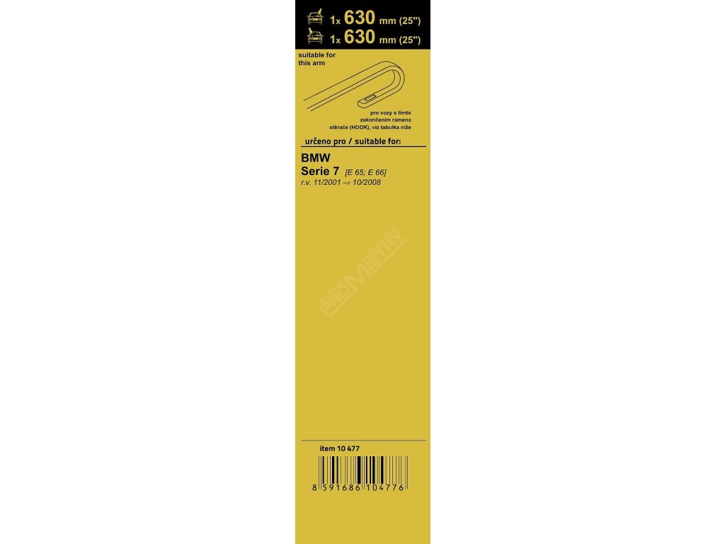 Stěrače FLAT SET (HOOK) 630+630mm Compass 10477