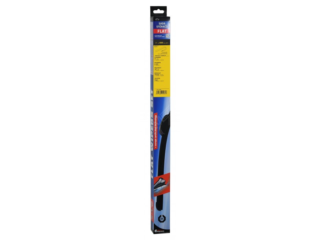 Stěrač FLAT SET (HOOK) 660mm Compass 10481