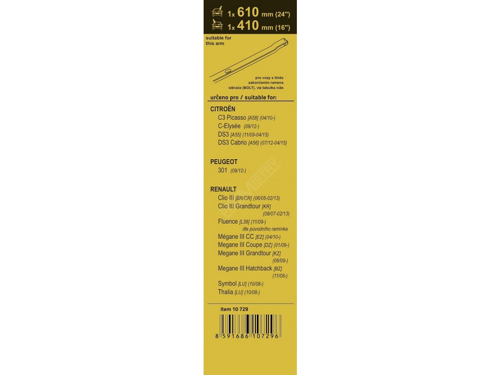 Stěrače FLAT SET (BOLT) 610+410mm Compass 10729