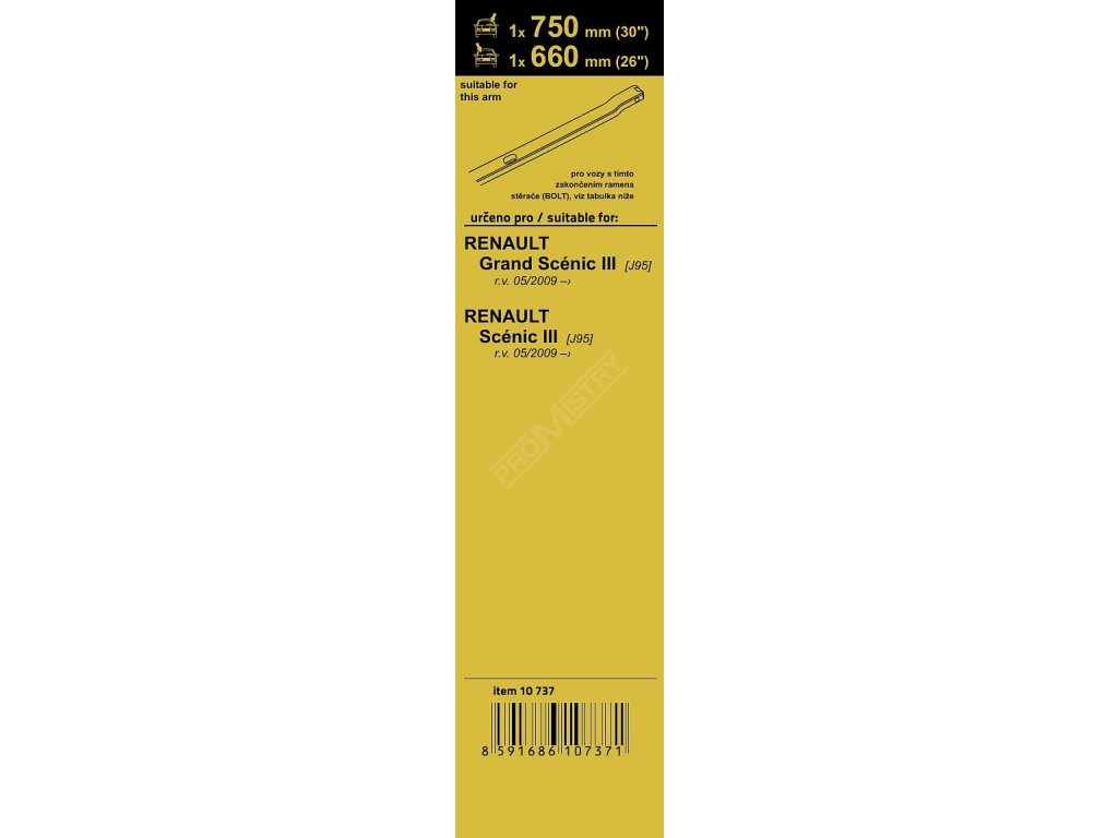 Stěrače FLAT SET (BOLT) 750+660mm Compass 10737