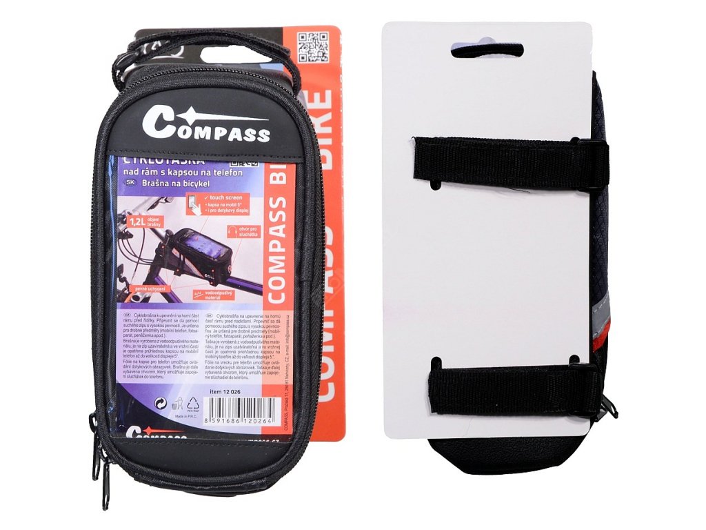 Cyklotaška nad rám přední vidlice+PHONE Compass 12026