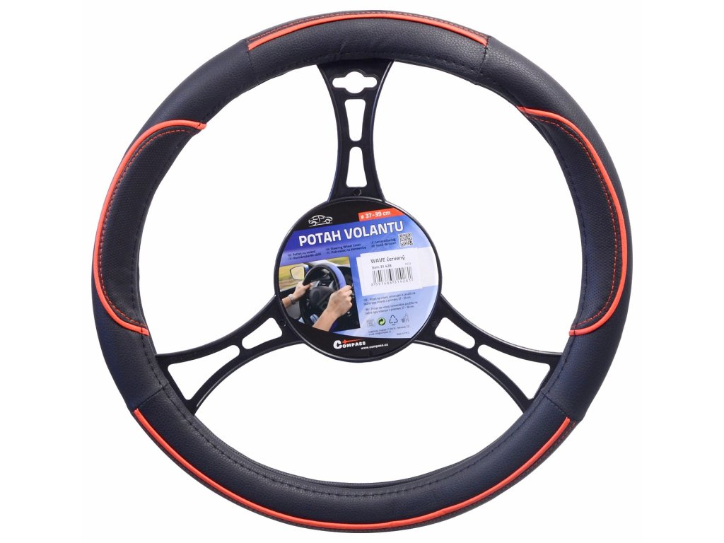 Potah volantu WAVE červený Compass 31428