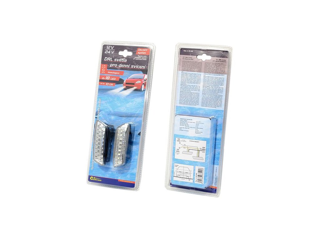 Světla denního svícení RL hom. 18LED 10cm on/off 12/24V Compass 33545 + Dárek, servis bez starostí v hodnotě 300Kč