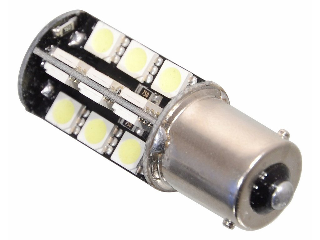 Žárovka 27 SMD LED 12V Ba15S s rezistorem CAN-BUS ready bílá Compass 33808