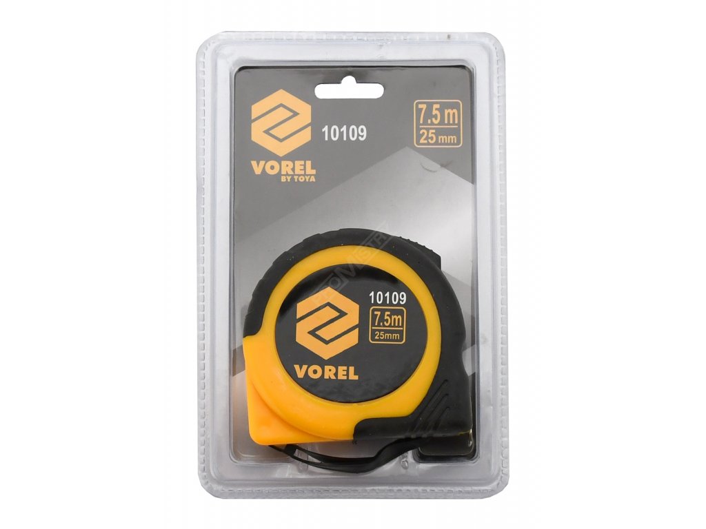 Metr svinovací 7,5 m x 25 mm žluto - černý Vorel TO-10109