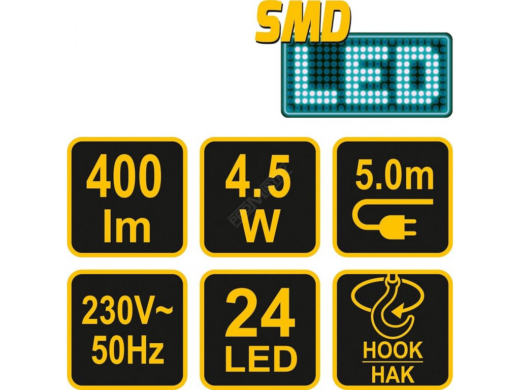 Lampa montážní 24 LED 4,5W/230V Vorel TO-82706