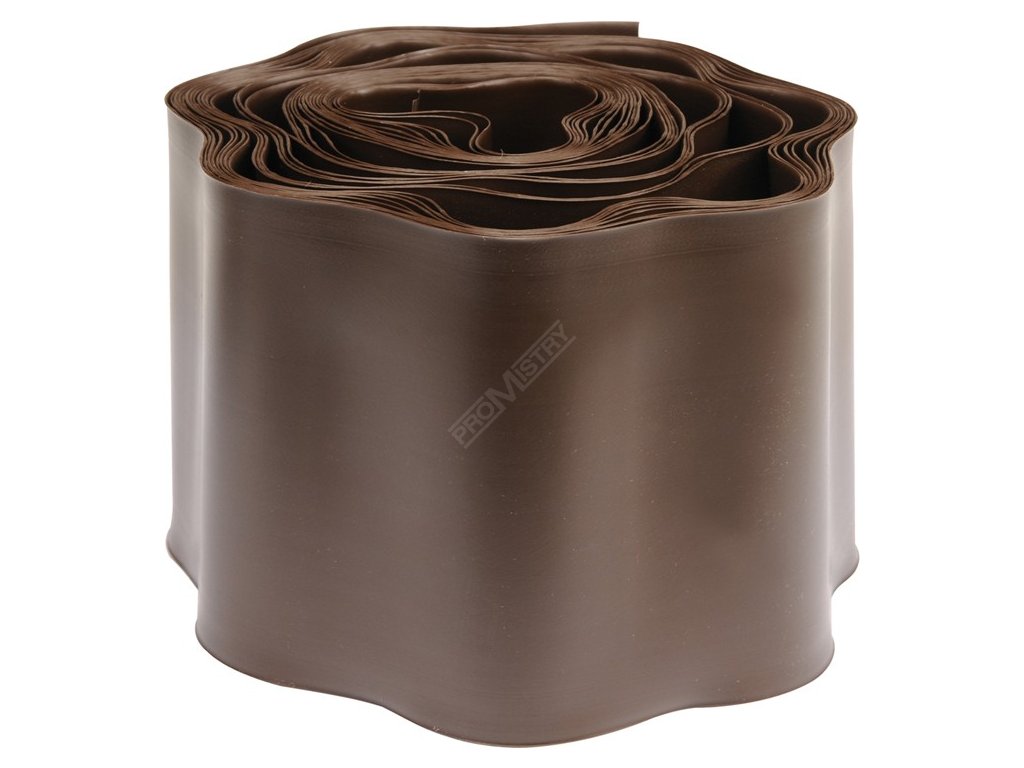 Plastový okraj trávníku v:100mm, d:9m hnědý Flo TO-88703
