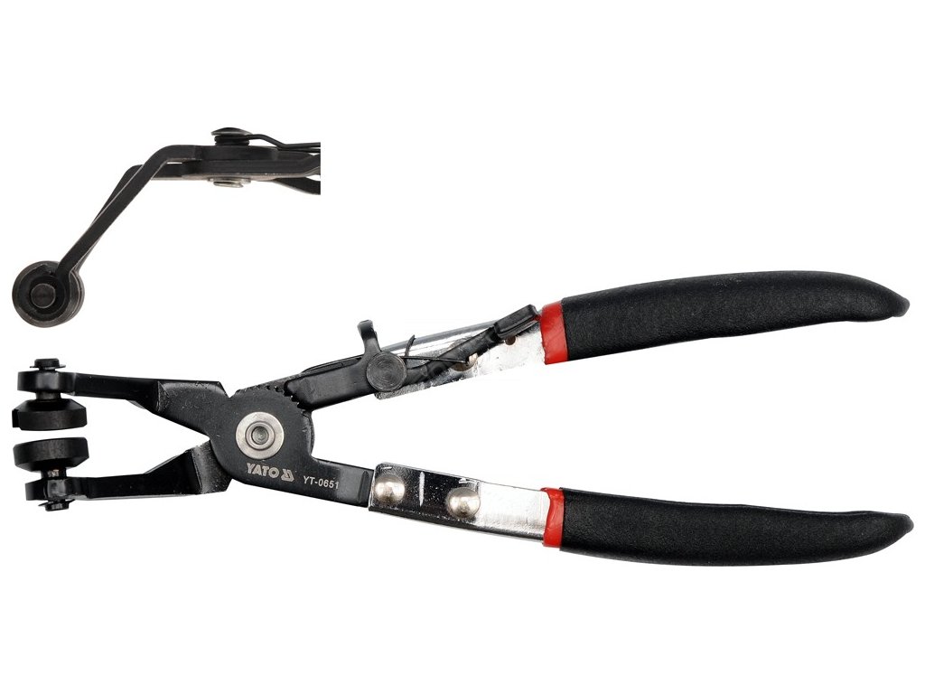 Kleště na samosvorné hadicové spony 230mm 45° Yato YT-0651