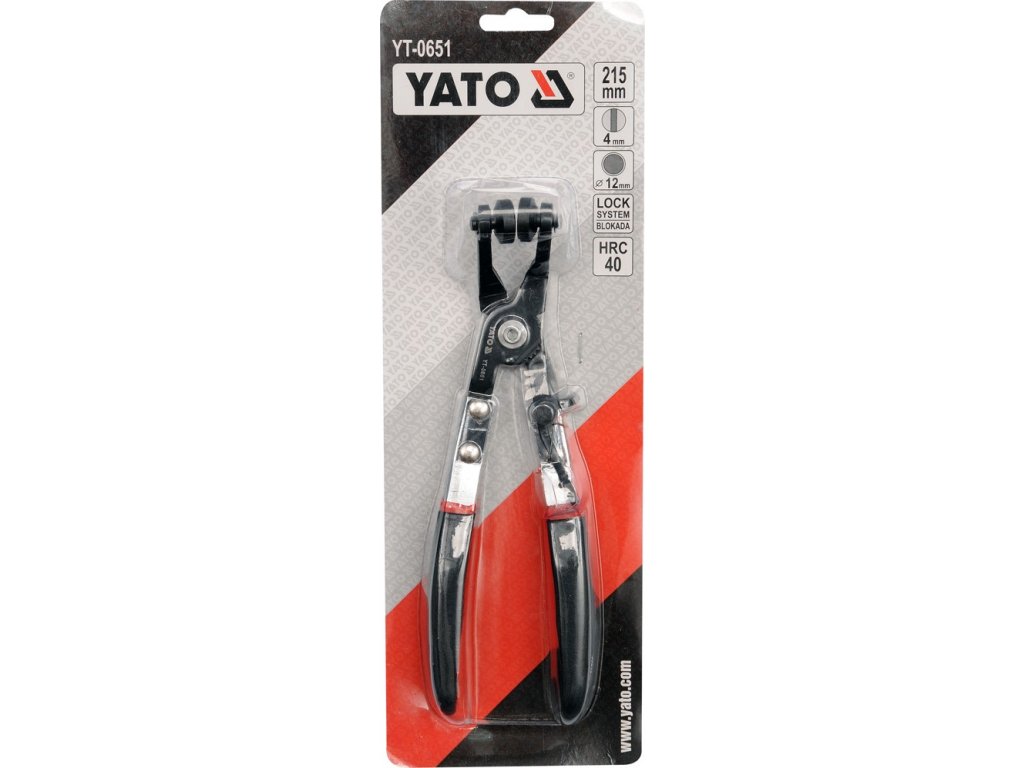 Kleště na samosvorné hadicové spony 230mm 45° Yato YT-0651