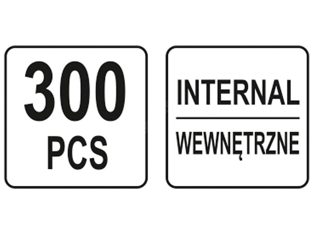 Pojistné kroužky INTERNAL sada 300ks, R1-R19, pr. 3 -32mm Yato YT-06881