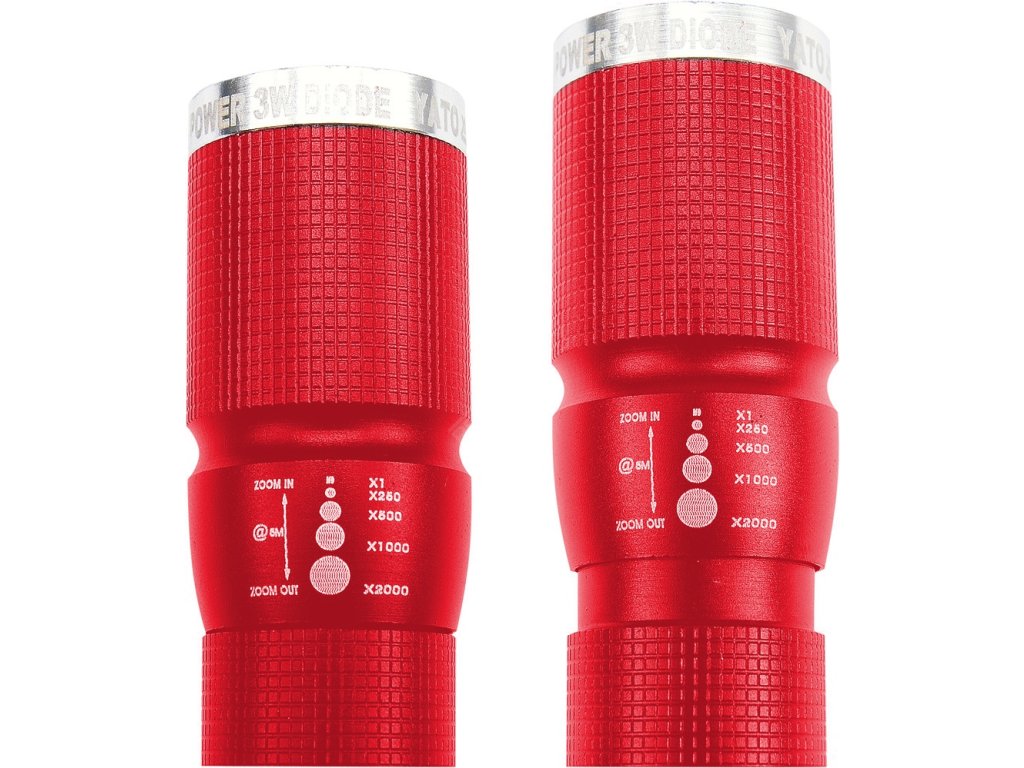 Svítilna kapesní voděodolná IP64, fce ZOOM, 110lm, 1xAA, 100x25mm Yato YT-08571