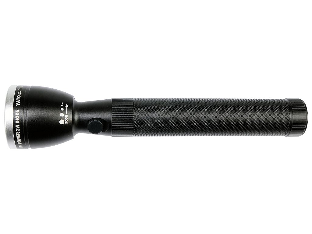 Svítilna BIGGEST voděodolná IP64, fce ZOOM, 130lm, 2xLR14, 228x47mm Yato YT-08577