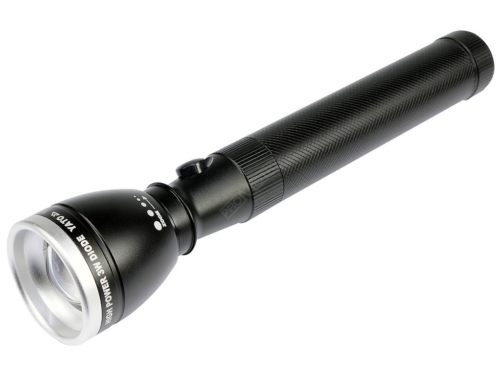 Svítilna BIGGEST voděodolná IP64, fce ZOOM, 130lm, 2xLR14, 228x47mm Yato YT-08577
