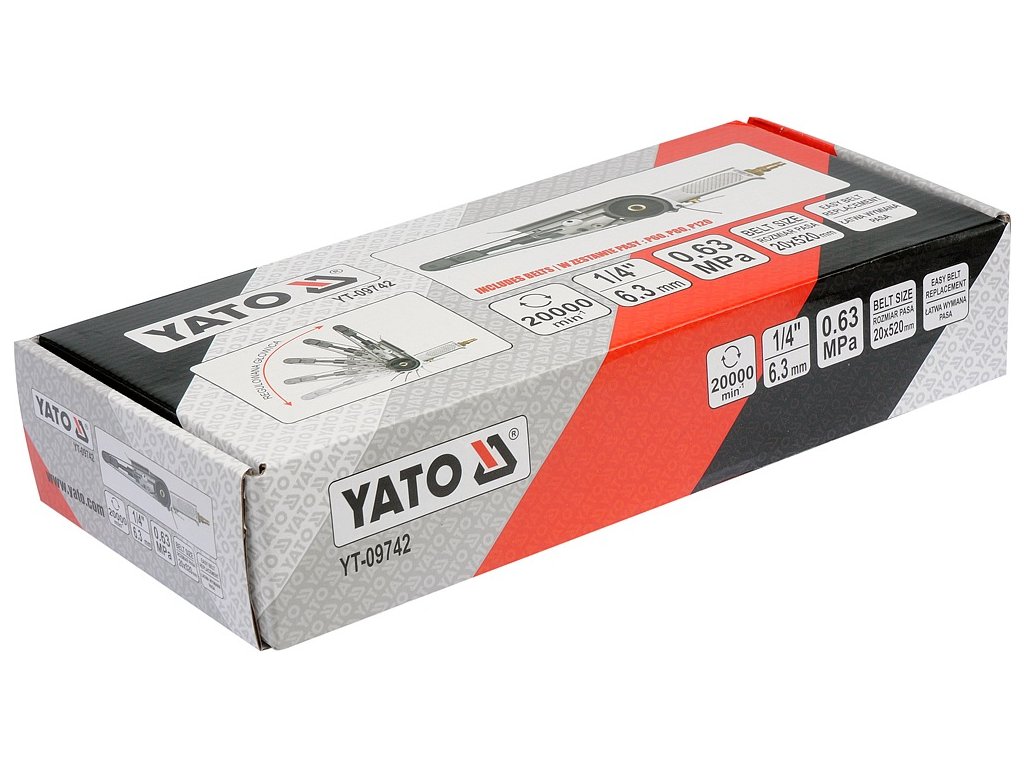 Pneumatická pásová bruska 20x520mm(rozměr pásu) Yato YT-09742 + Dárek, servis bez starostí v hodnotě 300Kč
