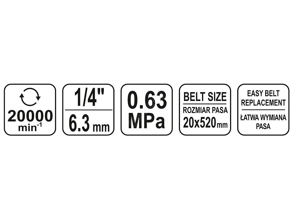 Pneumatická pásová bruska 20x520mm(rozměr pásu) Yato YT-09742 + Dárek, servis bez starostí v hodnotě 300Kč