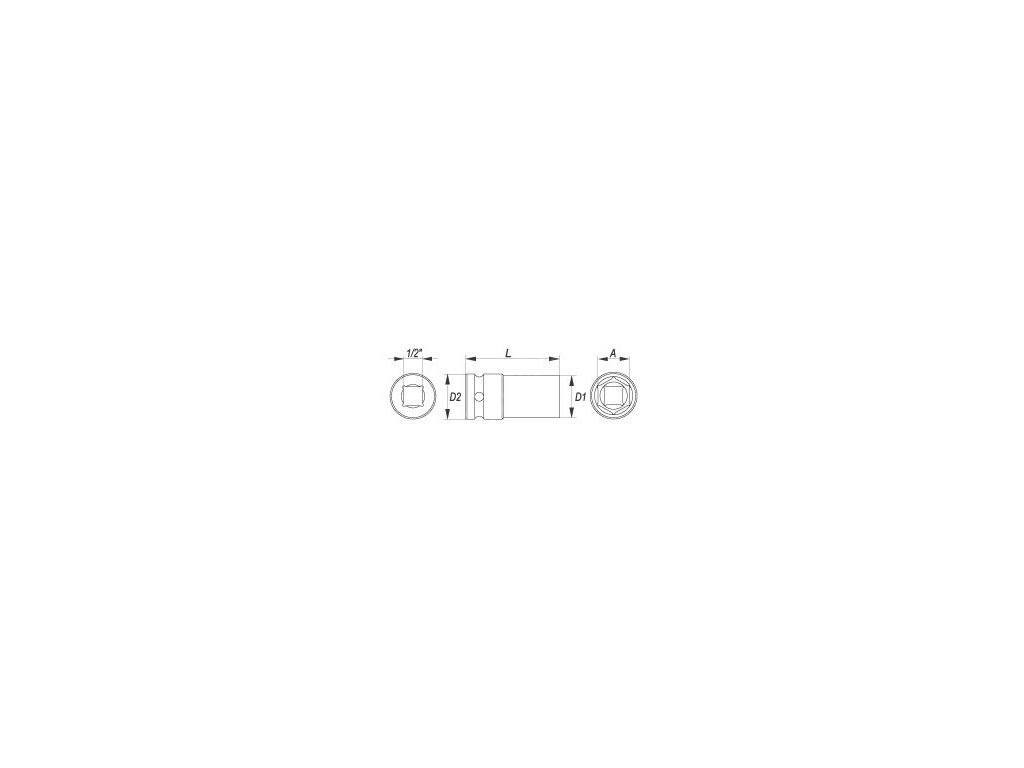 Nástavec 1/2"rázový šestihranný hluboký 26 mm CrMo Yato YT-1046