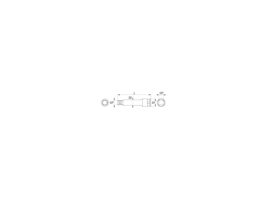 Nástavc na ráčnu prodlužovací 1/2"X 75 mm Yato YT-1060