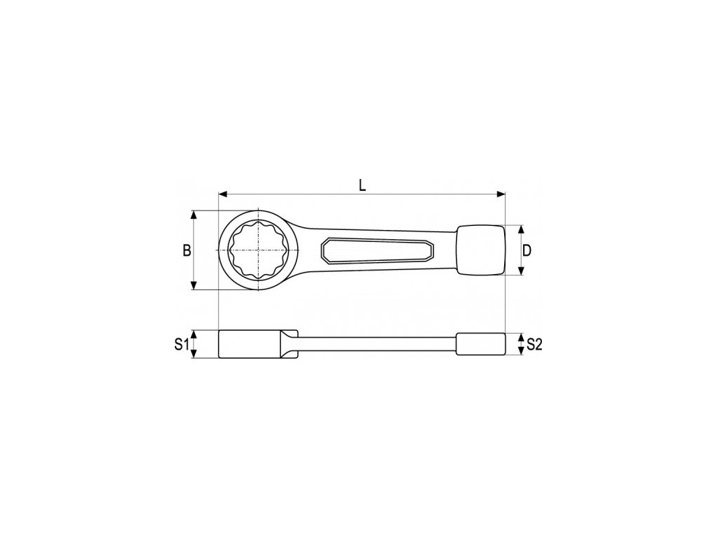 Klíč maticový očkový rázový 38 mm Yato YT-1606